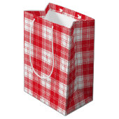 Kariert Mittlere Geschenktüte (Rückseite Schrägansicht)