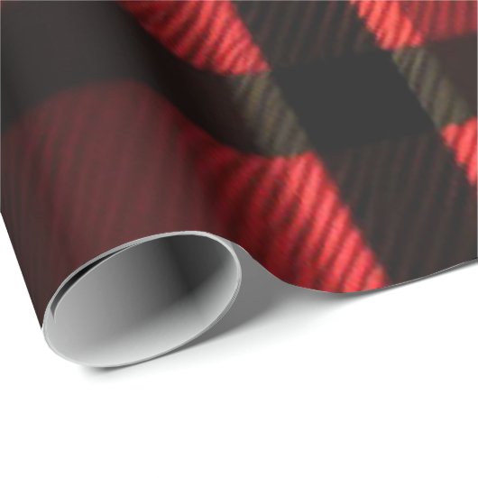 Kariert Moderne Abstrakte Rote Schwarze Karierte S Geschenkpapier (Rolleneckpunkt)