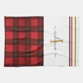 Kariert Monogram Elegant Clan Wallace Tartan Geschirrtuch (Horizontal)