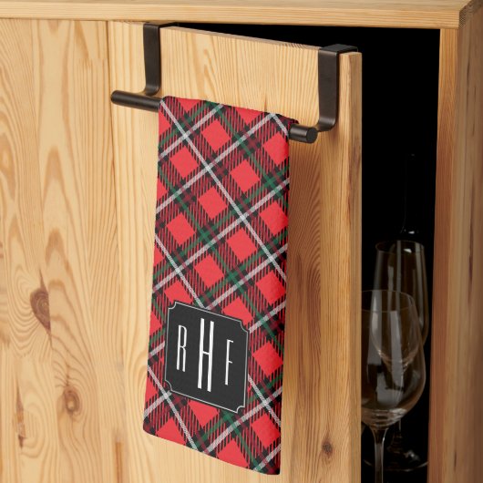 Kariert - Monogram Küchentuch (Drittel gefaltet)