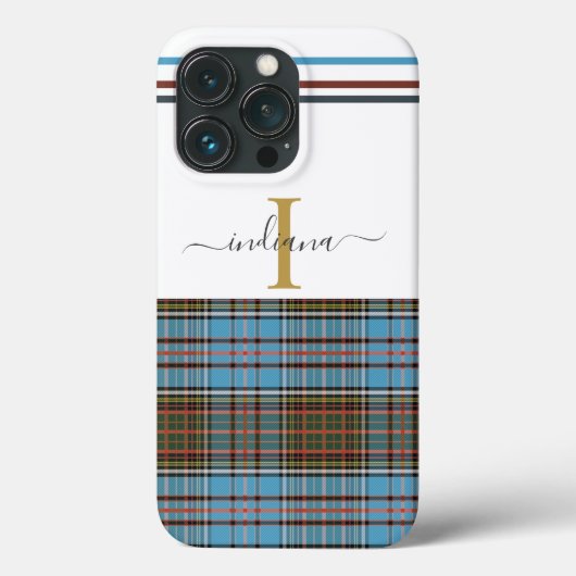 Kariert Monogram Script Clan Anderson Tartan Case-Mate iPhone Hülle (Rückseite)