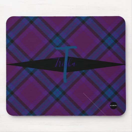Kariert Mousepad - HAMbyWG - Maroon und Aquamarin (Vorne)