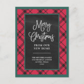 Kariert | Neue Ankündigung zum Zuhause-Verschieben Postkarte (Vorderseite)