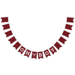 Kariert Oh Boy Baby Showbanner Wimpelkette