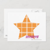 Kariert Orange 2 Postkarte (Vorne/Hinten)