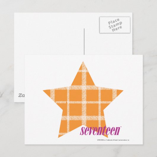 Kariert Orange 2 Postkarte (Vorne/Hinten)