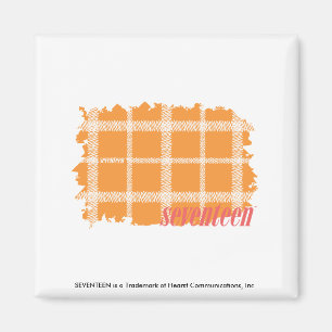 Kariert Orange 3 Magnet