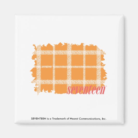 Kariert Orange 3 Magnet (Vorne)
