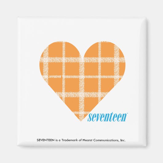 Kariert Orange 4 Magnet (Vorne)