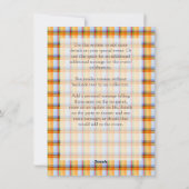 Kariert Orange Blue Bow Garland Foto Weihnachten (Rückseite)