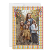 Kariert Orange Blue, Fotokarte