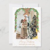 Kariert Orange Bow Garland 5 Foto Weihnachten (Vorderseite)