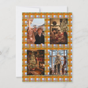 Kariert Orange Bow Garland 5 Foto Weihnachten