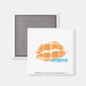 Kariert Orange Magnet (Vorderseite/Rückseite)