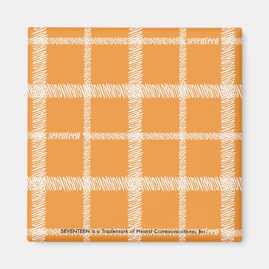 Kariert Orange Magnet (Vorne)