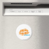 Kariert Orange Magnet (In Situ (Geschirrspüler))