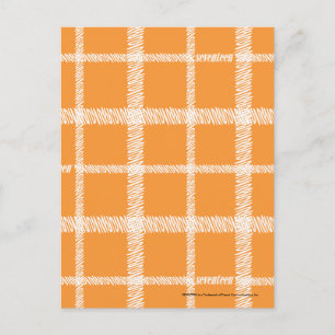 Kariert Orange Postkarte