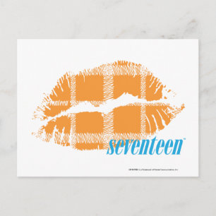 Kariert Orange Postkarte