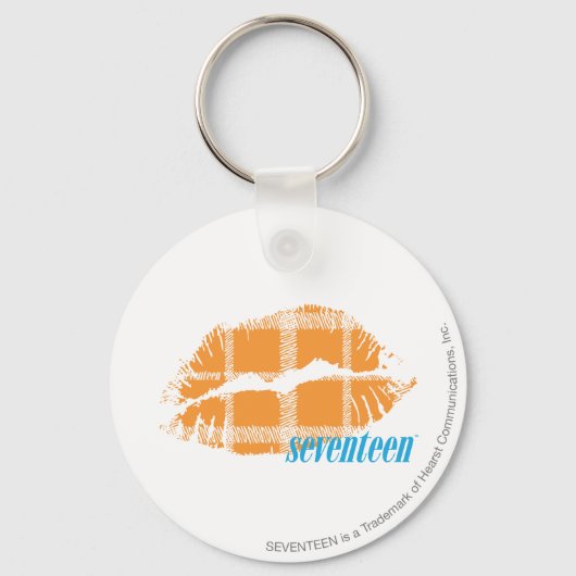 Kariert Orange Schlüsselanhänger (Vorderseite)