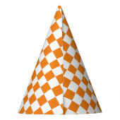 Kariert Orange und Weiß Partyhütchen (Rückseite)