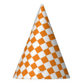 Kariert Orange und Weiß Partyhütchen (Links)