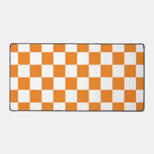 Kariert Orange und Weiß Retro Schreibtischunterlage