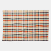 Kariert Orangenbraun und Grau Geschirrtuch (Horizontal)