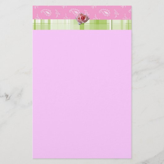 Kariert & Paisley Stationery Briefpapier (Vorderseite)