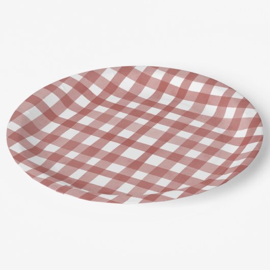 Kariert Pappteller (Schrägansicht)