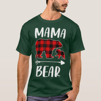 Kariert passende Familienoutfit, lustiger Mama Bär T-Shirt