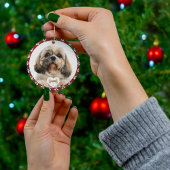 Kariert Pet Dog Foto Weihnachten Stewart Tartan Keramik Ornament