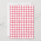 Kariert Pink Summer Picnic Basket Picnic Geburtsta Einladung (Rückseite)