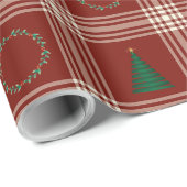 Kariert Plus Rot und Weiß Geschenkpapier (Rolleneckpunkt)