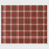 Kariert Plus Rot und Weiß Geschenkpapier (Flach)