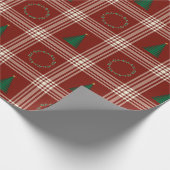 Kariert Plus Rot und Weiß Geschenkpapier (Ecke)