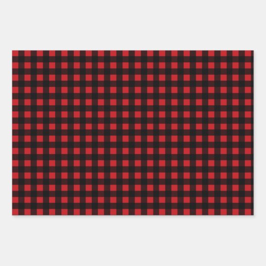 Kariert Polka Dot Hahnentrittmuster Geschenkpapier Set (Vorderseite)