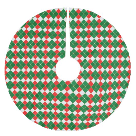 Kariert Polyester Weihnachtsbaumdecke (Vorderseite)