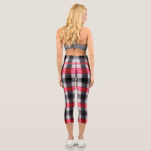 Kariert Populäre Abstrakte Schwarze Karierte Samml Capri Leggings (Rückseite)