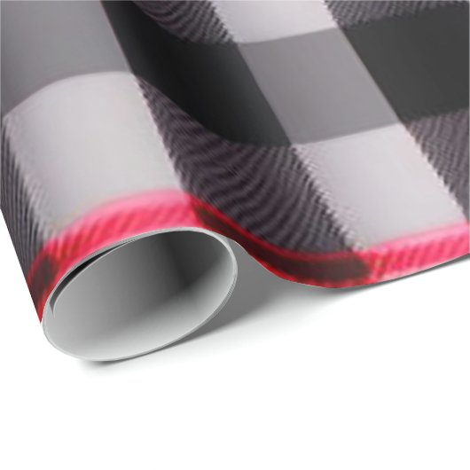 Kariert Populäre Abstrakte Schwarze Karierte Samml Geschenkpapier (Rolleneckpunkt)