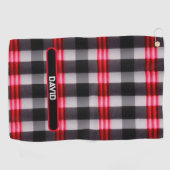 Kariert Populäre Abstrakte Schwarze Karierte Samml Golfhandtuch (Horizontal)