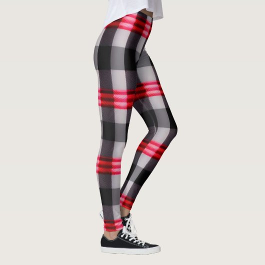 Kariert Populäre Abstrakte Schwarze Karierte Samml Leggings (Rechts)