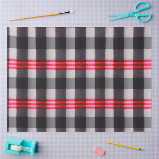 Kariert Populäre Abstrakte Schwarze Karierte Samml Seidenpapier (Basteln)