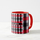 Kariert Populäre Abstrakte Schwarze Karierte Samml Tasse (VorderseiteRechts)