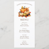 Kariert Pumpkin Erntedank Dinner Menükarte (Vorderseite)