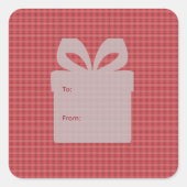 Kariert Quadratischer Aufkleber (Vorderseite)