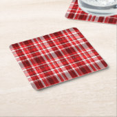 Kariert Rechteckiger Pappuntersetzer (angewinkelt)