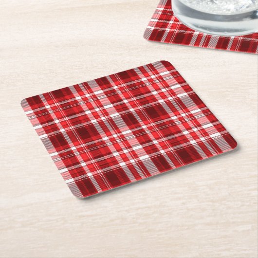 Kariert Rechteckiger Pappuntersetzer (angewinkelt)