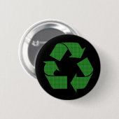 kariert recyceln Sie Button (Vorne & Hinten)