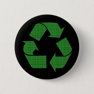 kariert recyceln Sie Button