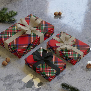 Kariert Red Green Elegant Clan Stewart Tartan Geschenkpapier
